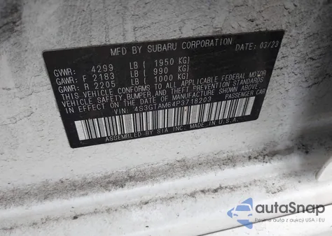 2023 Subaru Impreza Sport 5-Door z USA, uszkodzony, nr VIN 4S3GTAM64P3718203